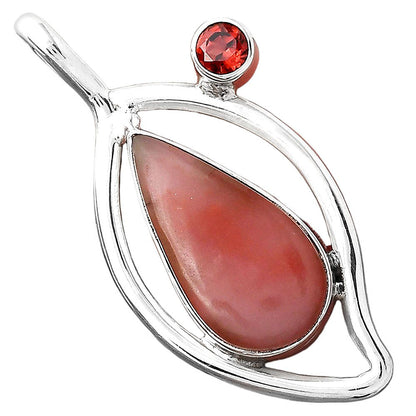 Guava Quartz - Brazil and Garnet Pendant P-1640 SDP155357