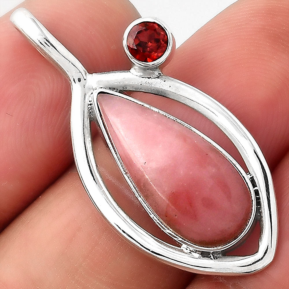 Guava Quartz - Brazil and Garnet Pendant P-1640 SDP155358