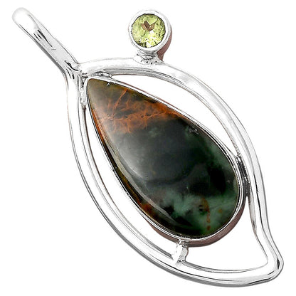 Turkish Rainforest Chrysocolla and Peridot Pendant P-1640 SDP155360