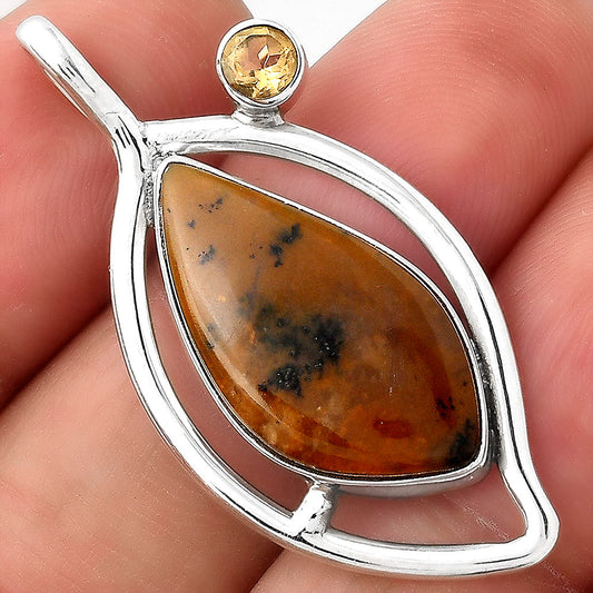 Natural Amethyst Sage Agate and Citrine Pendant P-1640 SDP155363