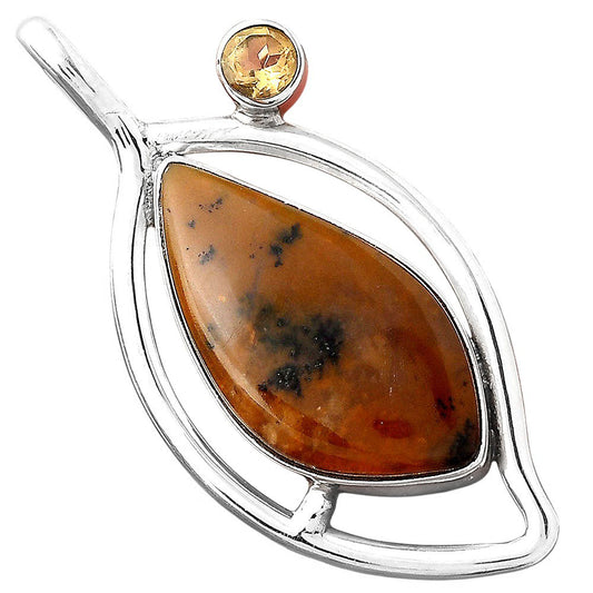 Natural Amethyst Sage Agate and Citrine Pendant P-1640 SDP155363