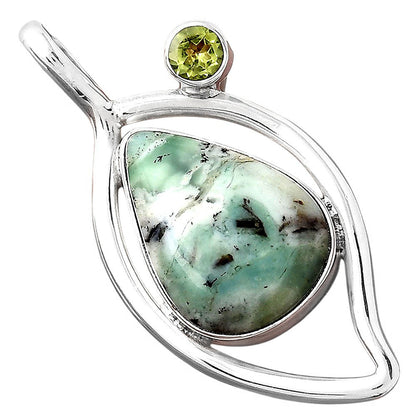 Dendritic Chrysoprase Africa and Peridot Pendant P-1640 SDP155364