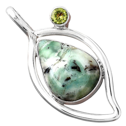 Dendritic Chrysoprase Africa and Peridot Pendant P-1640 SDP155364