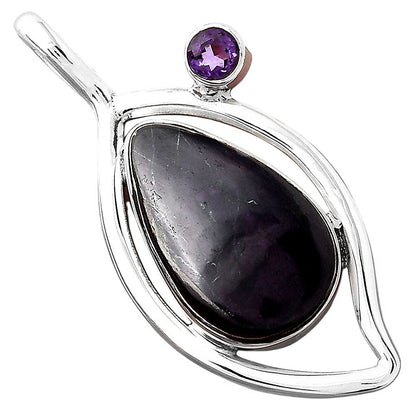 Black Onyx - Brazil and Amethyst Pendant P-1640 SDP155372