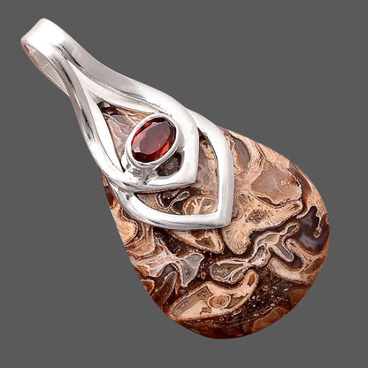 Natural Rock Calcy and Garnet Pendant P-1562 SDP155385