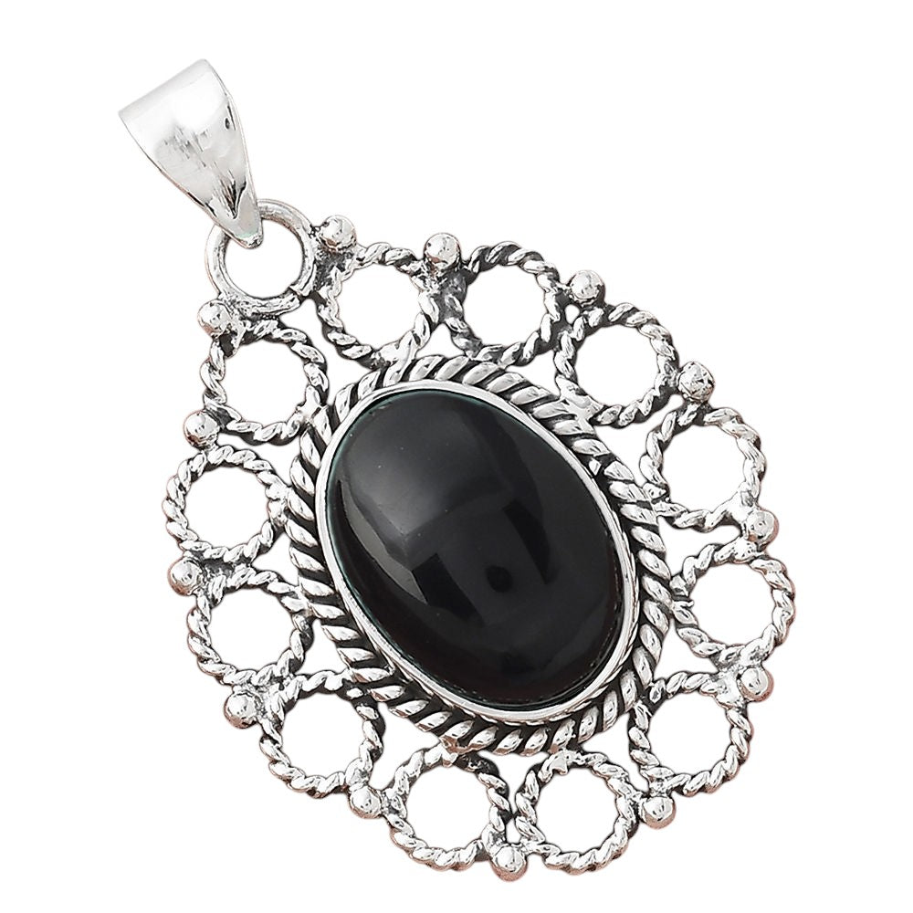 Natural Black Onyx - Brazil Pendant P-1009 SDP155425
