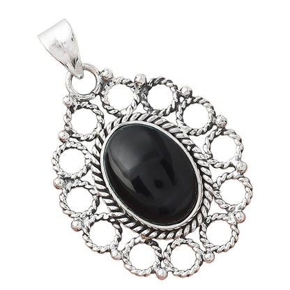 Natural Black Onyx - Brazil Pendant P-1009 SDP155426