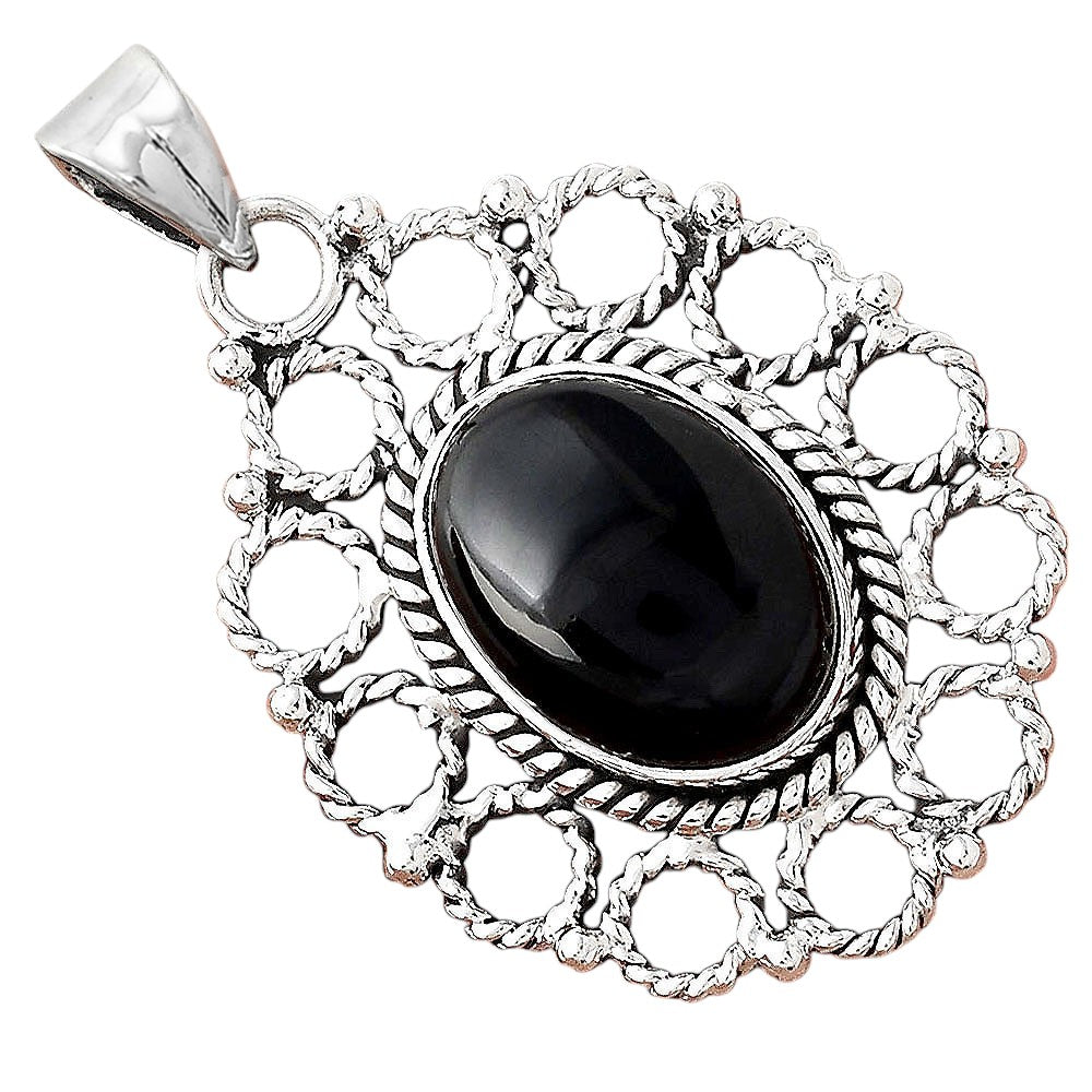 Natural Black Onyx - Brazil Pendant P-1009 SDP155437