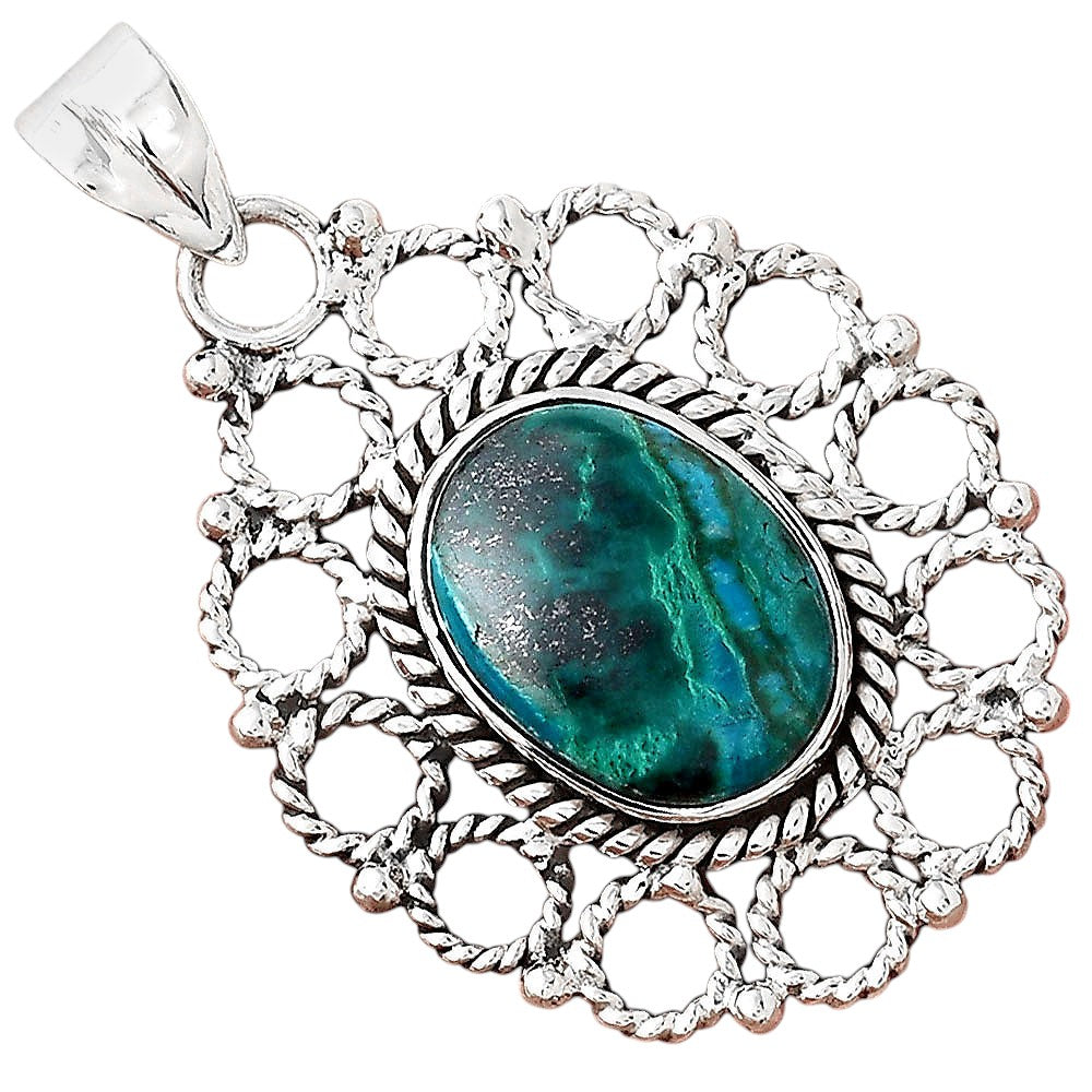 Natural Azurite Chrysocolla Pendant P-1009 SDP155440