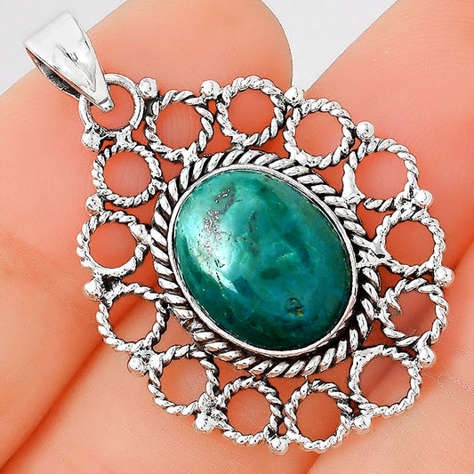 Natural Azurite Chrysocolla Pendant P-1009 SDP155442
