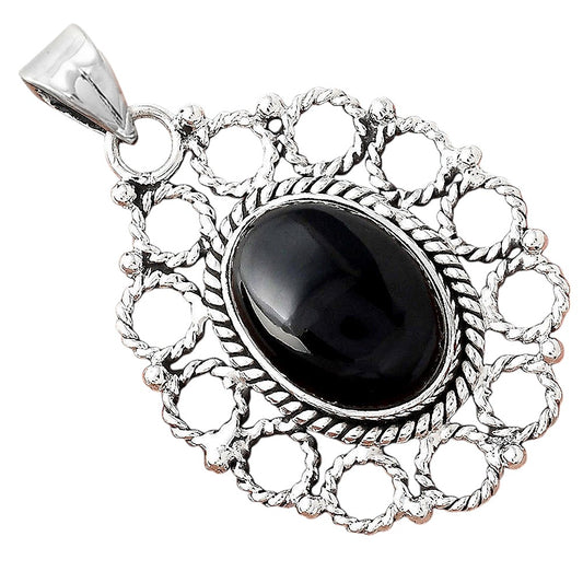 Natural Black Onyx - Brazil Pendant P-1009 SDP155448