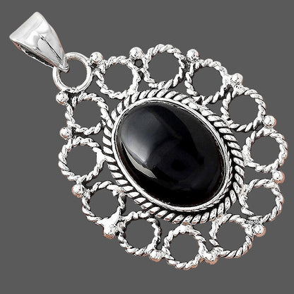 Natural Black Onyx - Brazil Pendant P-1009 SDP155462