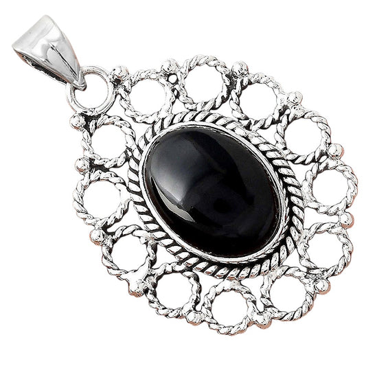 Natural Black Onyx - Brazil Pendant P-1009 SDP155462