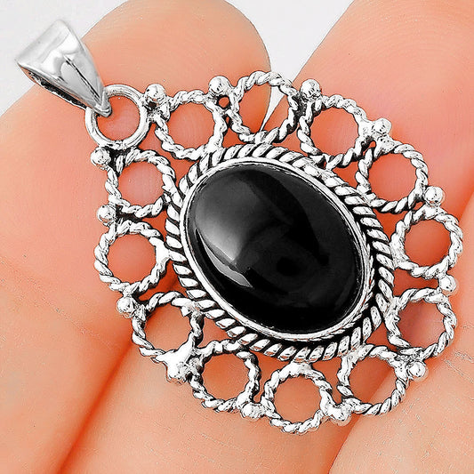 Natural Black Onyx - Brazil Pendant P-1009 SDP155464