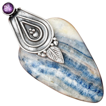 Blue Scheelite - Turkey and Amethyst Pendant P-1584 SDP155481