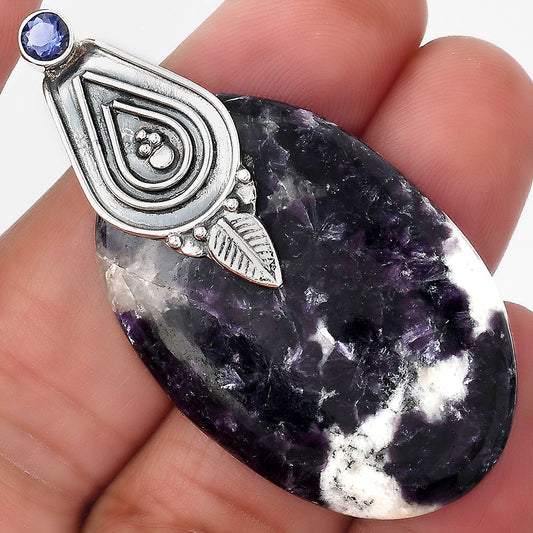 Natural Morado Jasper and Iolite Pendant P-1584 SDP155482