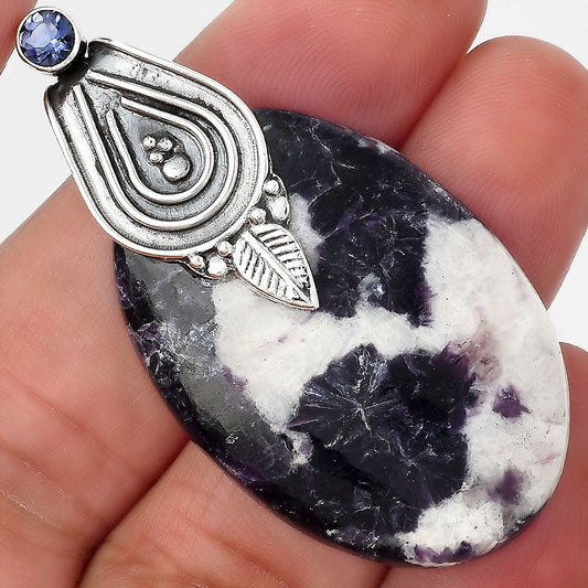 Natural Morado Jasper and Iolite Pendant P-1584 SDP155484