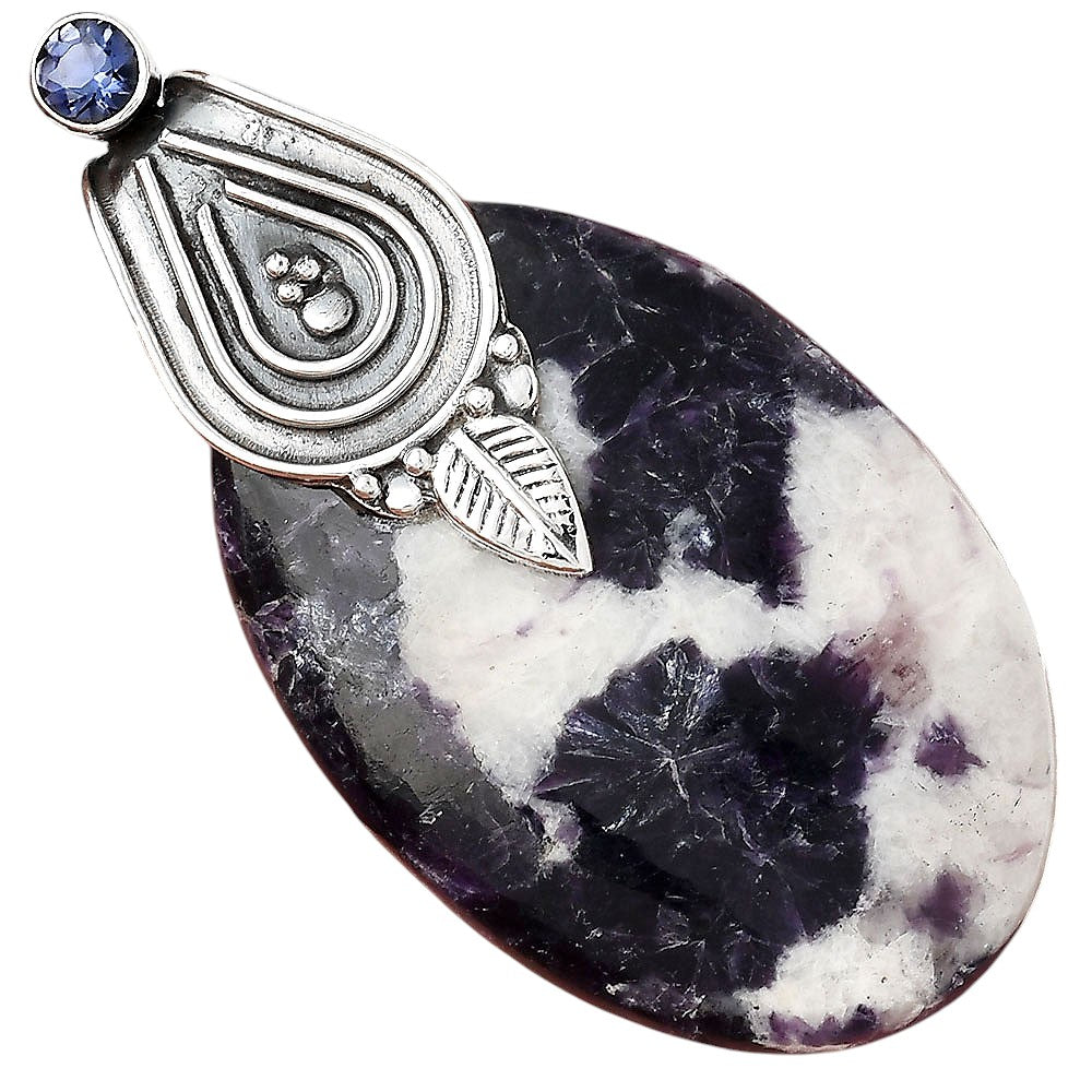 Natural Morado Jasper and Iolite Pendant P-1584 SDP155484