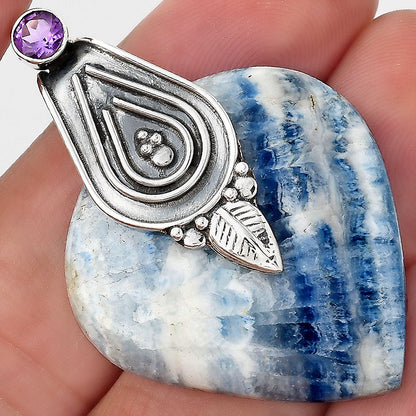 Blue Scheelite - Turkey and Amethyst Pendant P-1584 SDP155485