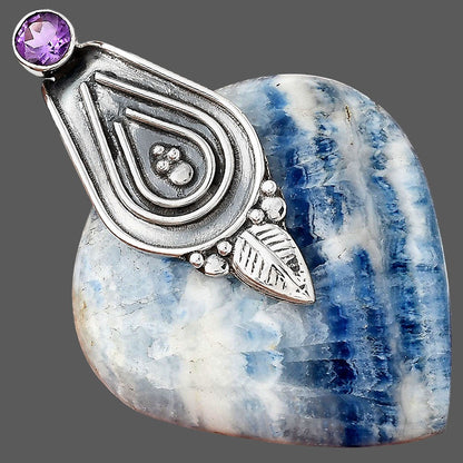 Blue Scheelite - Turkey and Amethyst Pendant P-1584 SDP155485