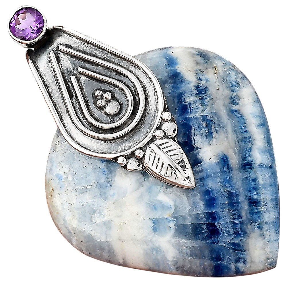 Blue Scheelite - Turkey and Amethyst Pendant P-1584 SDP155485