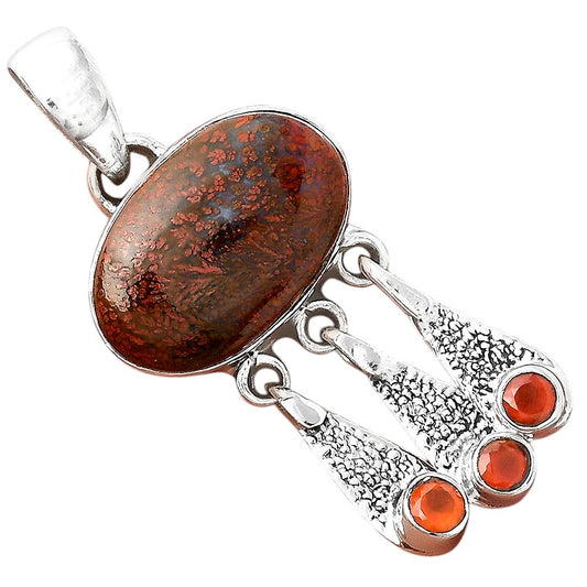 Natural Red Moss Agate and Carnelian Pendant P-1468 SDP155489