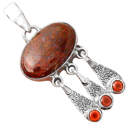 Natural Red Moss Agate and Carnelian Pendant P-1468 SDP155490