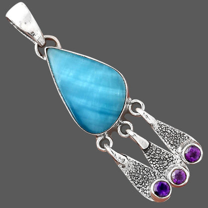 Natural Smithsonite and Amethyst Pendant P-1468 SDP155491