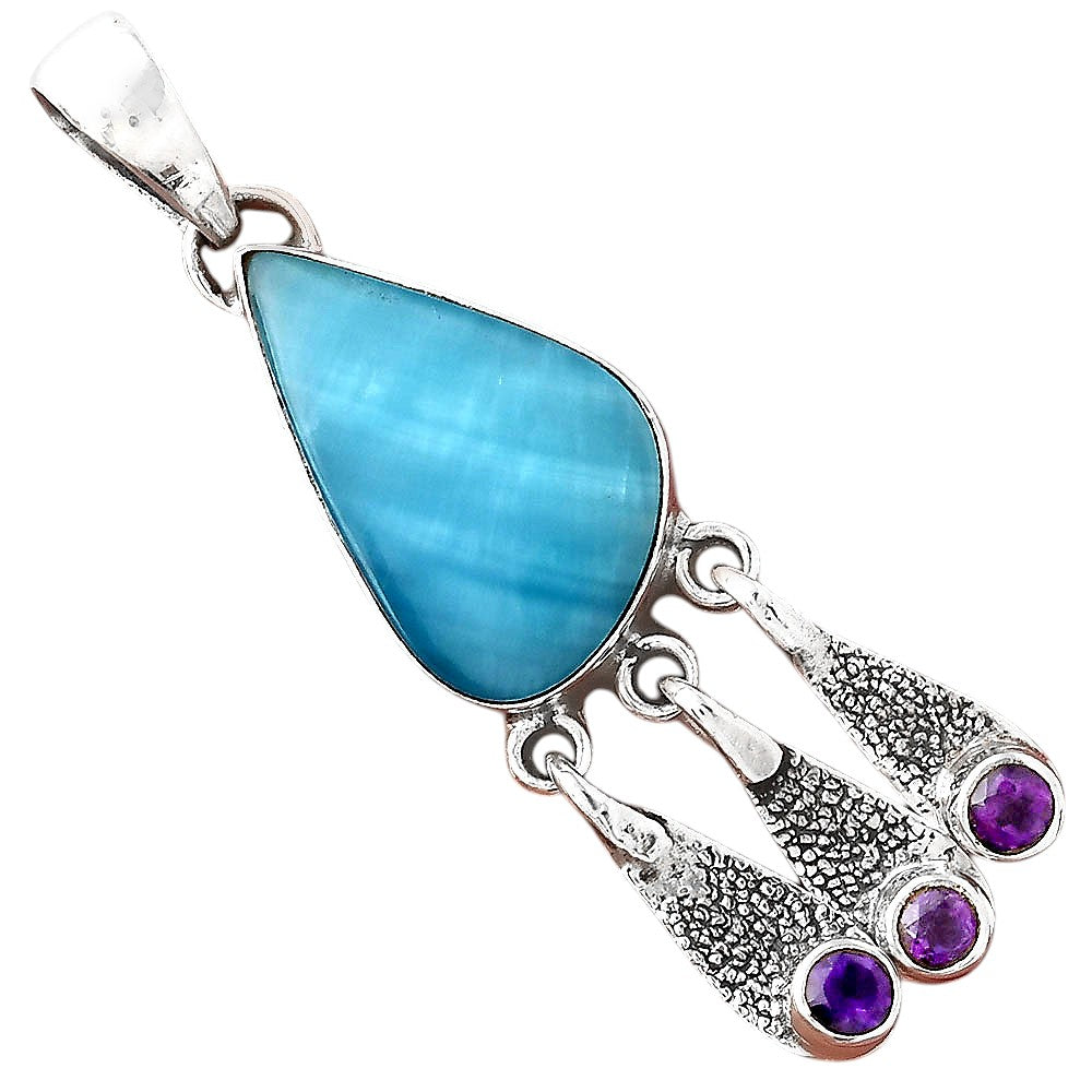 Natural Smithsonite and Amethyst Pendant P-1468 SDP155491