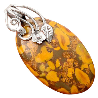 Floral - Natural Bamboo Jasper Pendant P-1581 SDP155507