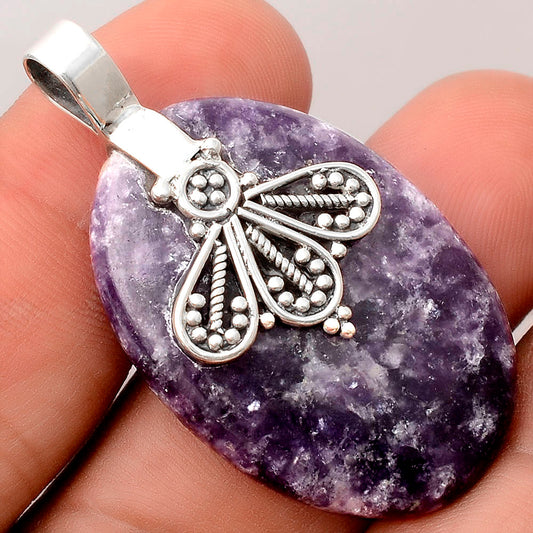 Natural Purple Lepidolite Pendant P-1469 SDP155510