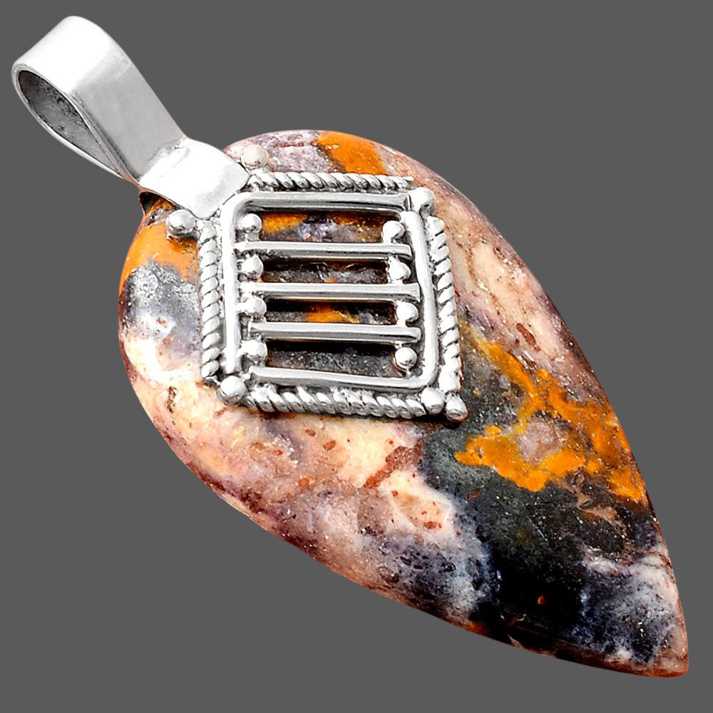 Natural Indian Blanket Jasper Pendant P-1462 SDP155526