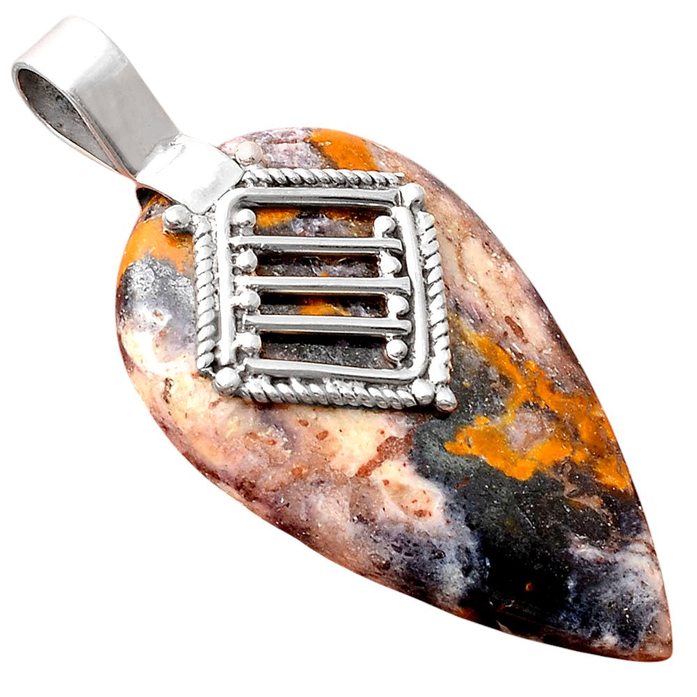Natural Indian Blanket Jasper Pendant P-1462 SDP155526
