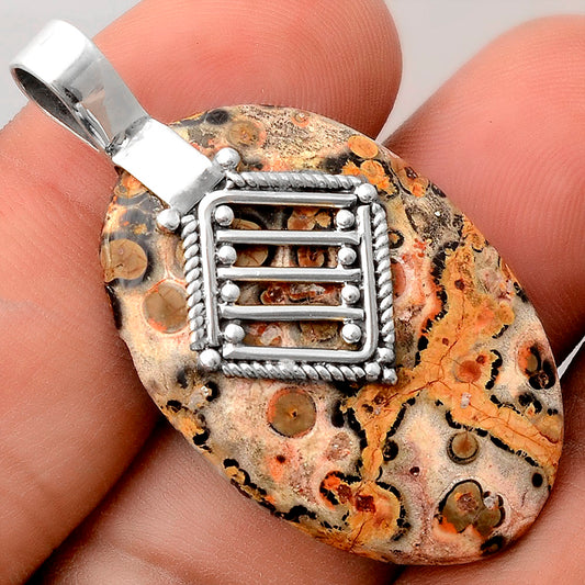 Natural Leopard Skin Jasper Pendant P-1462 SDP155530
