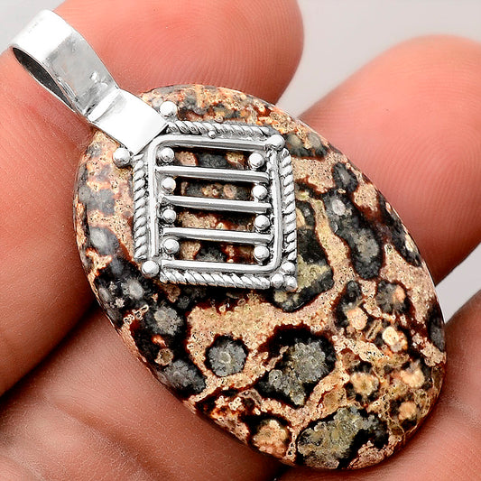 Natural Leopard Skin Jasper Pendant P-1462 SDP155532