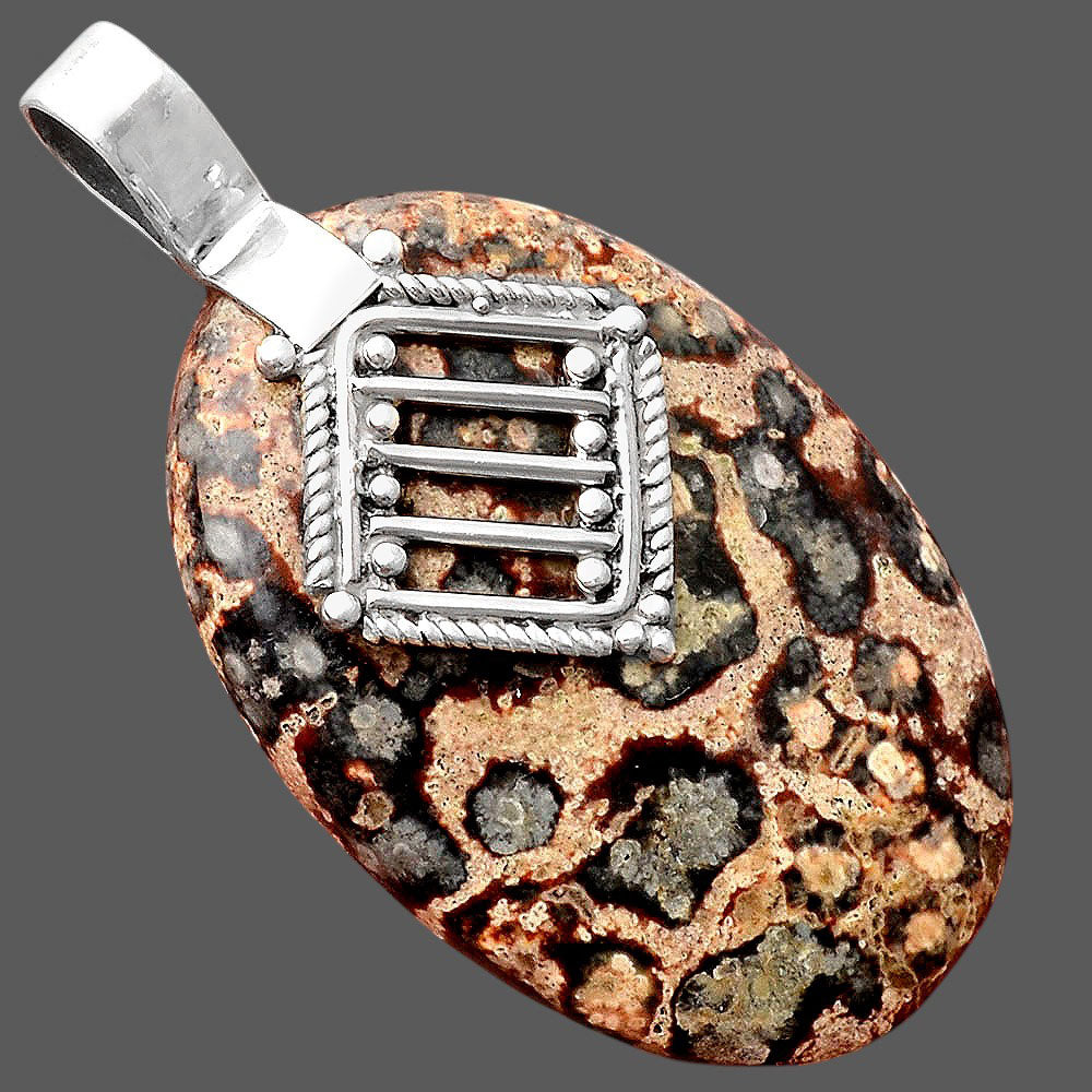 Natural Leopard Skin Jasper Pendant P-1462 SDP155532