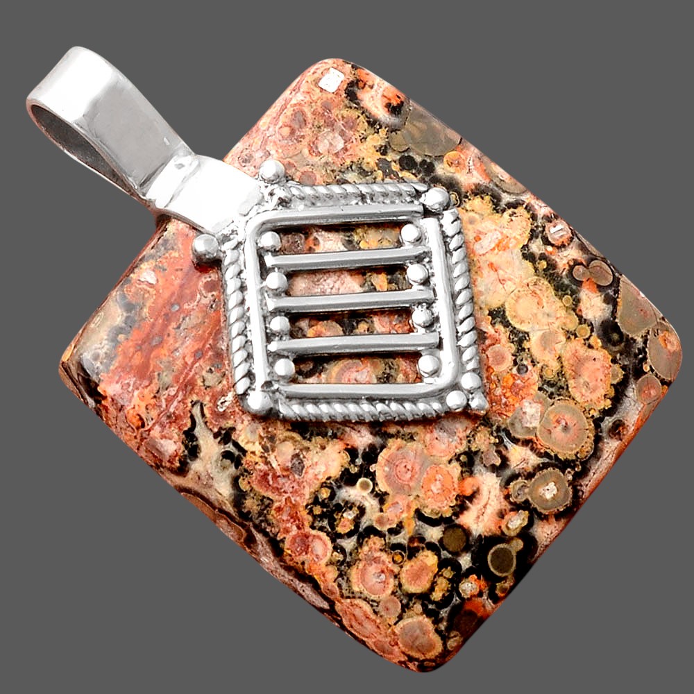 Natural Leopard Skin Jasper Pendant P-1462 SDP155538