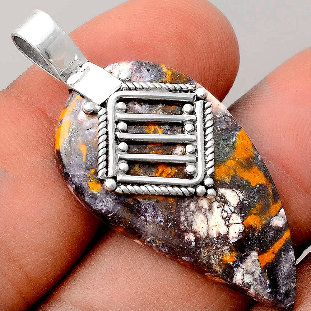 Natural Indian Blanket Jasper Pendant P-1462 SDP155543