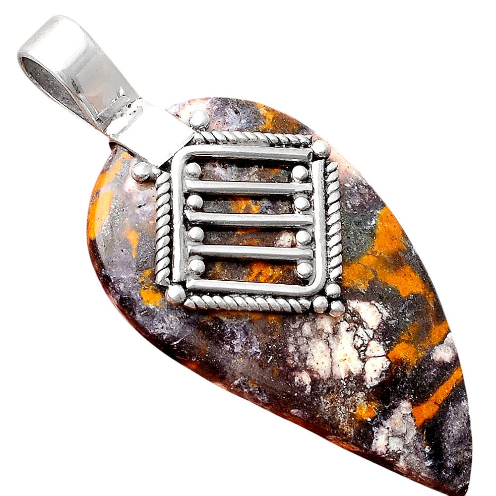 Natural Indian Blanket Jasper Pendant P-1462 SDP155543