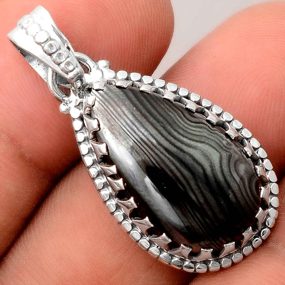 Crown Of Silver Psilomelane - Black Malachite Pendant P-1512 SDP155551