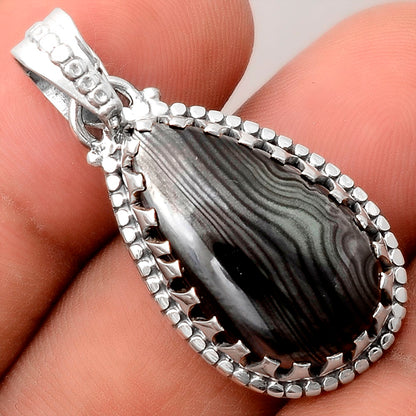 Crown Of Silver Psilomelane - Black Malachite Pendant P-1512 SDP155551