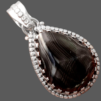 Crown Of Silver Psilomelane - Black Malachite Pendant P-1512 SDP155554