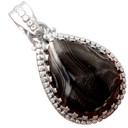 Crown Of Silver Psilomelane - Black Malachite Pendant P-1512 SDP155554