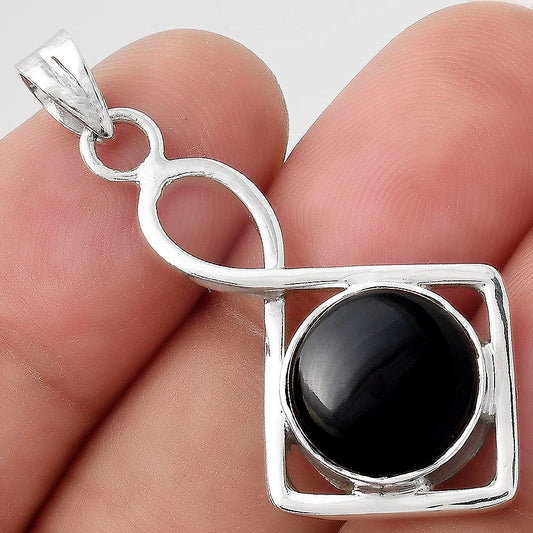 Natural Black Onyx - Brazil Pendant P-1011 SDP155565