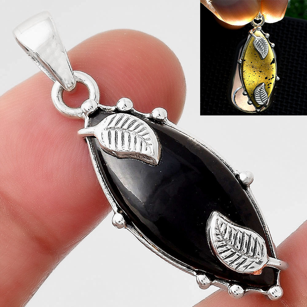Natural Tektite Cab - Greek Pendant P-1226 SDP155576