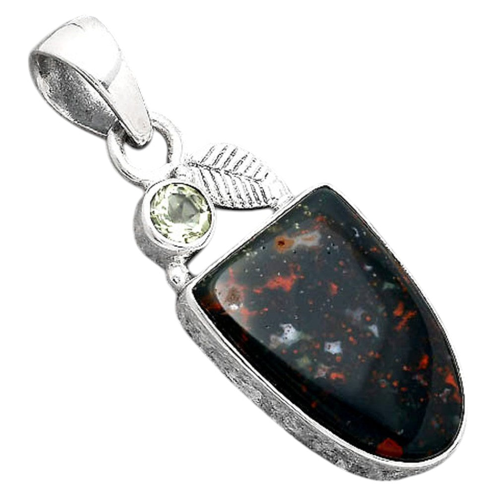 Blood Stone - India and Prasiolite Pendant P-1652 SDP155579