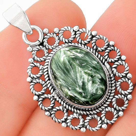 Natural Russian Seraphinite Pendant P-1009 SDP155618