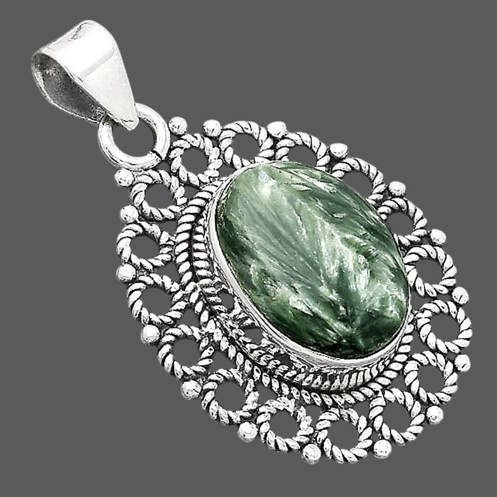 Natural Russian Seraphinite Pendant P-1009 SDP155618