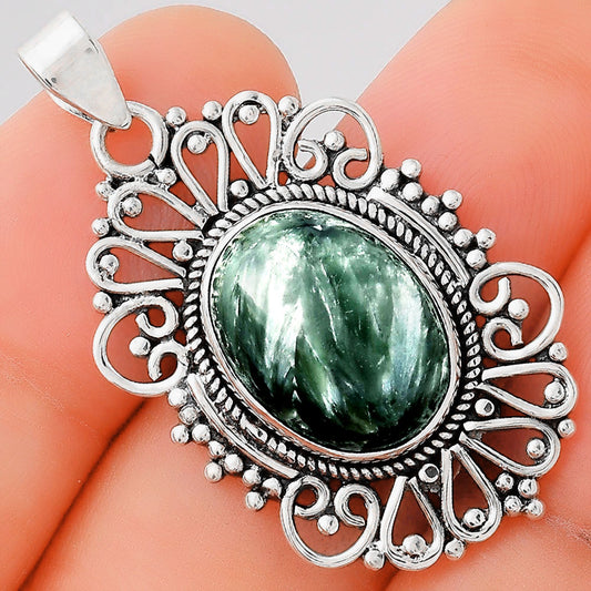 Natural Russian Seraphinite Pendant P-1540 SDP155634