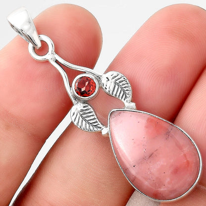 Guava Quartz - Brazil and Garnet Pendant P-1416 SDP155640